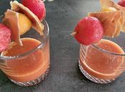 Gaspacho melon pastèque chips jambon