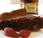 Moelleux chocolat, fraises confites pâte karamba façon “Bellevue”