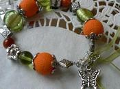 bracelet Grigri Papillon orange vert