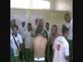 Ambiance dans vestiaires après match Zambie Algérie
