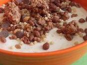 Yaourt maison muesli croustillant quinoa éclats chocolat noix cajou caramélisées
