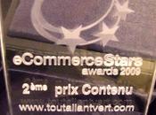Tout allant vert.com emporte 2eme place Ecommerce-Stars 2009, catégorie Contenu