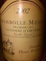 Chambolle Musigny Combe D'Orveau Perrot Minot 2002