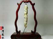 Pinceau Weng Chang jade support bois