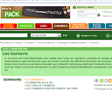 Le tournevis chez Leroy Merlin