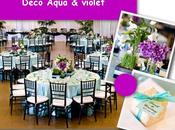 Décoration mariage violette aqua