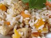 Salade riz, poulet abricots secs