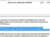 Apple Mise jour pour panneau configuration MobileMe Windows