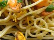 Spaghettis fruits crevettes