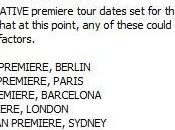 Tentative Premiere Tour Dates