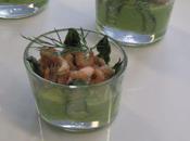 Charlotte d'asperges vertes sumac crevettes