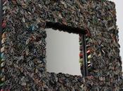 cadre miroir fait magazines recyclés