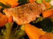 Salade saumon, orange brocoli