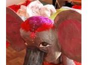 Création d’un éléphant papier mâché