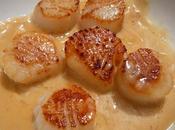 Coquilles Jacques snacké sauce cidre Seared scallops with cider