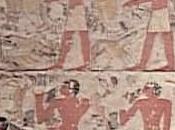 SALLE VITRINE PEINTURES MASTABA METCHETCHI PORTEURS D'OFFRANDES (Deuxième partie MONOTONIE L'ART ÉGYPTIEN
