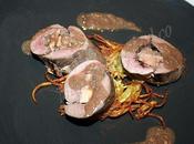 Roule canard foie gras figue brindilles pomme terre