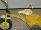 Tricycle mixte jaune métal avec benne