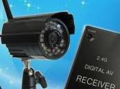 Camera sans fils 720p avec Récepteur/Enregistreur Détection mouvement enregistrement Carte Micro