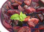 Soupe pêches vigne figues fraîches