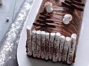 Bûche chocolat noir coeur crème brûlée