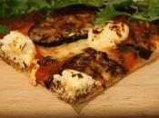Pizza aubergines grillées, chèvre frais basilic
