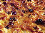 Tarte oignons, raisins curcuma