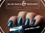 Blue Nails Sequins