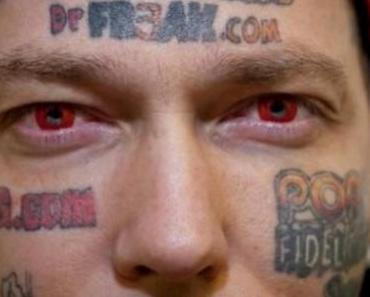 Ivre, il se fait tatouer des logos de sites pornos sur le visage