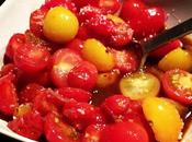 Salade tiède tomates cerises, vinaigre balsamique cumin