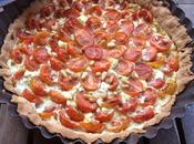 Tarte tomates cerise, chèvre basilic