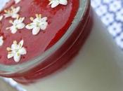 Coulis fraises, fraises bois fleurs sureau