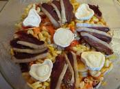 Salade pâtes chèvre magret canard