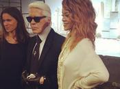 PHOTO Fashion Week Haute Couture Rihanna avec Karl Lagarfeld