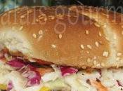 Burgers porc barbecue salade chou