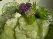 Salade concombre yaourt fleur ciboulette