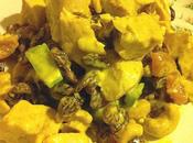 Salade poulet curry, noix cajou fruits secs