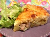 Tourte pommes terre, poireau sauté porc
