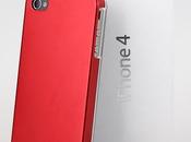 Coque protection Aluminium rouge pour iPhone 4/4S...