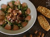 Salade boulghour, roquette, amandes agrumes avec tartare saumon