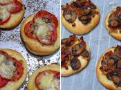 Deux variantes mini-pizza pizzette), champignons tomates