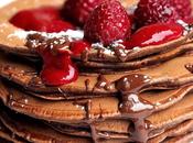 Pancakes cacao coulis framboises