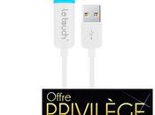 Offre privilège -50% câble Lightning électroluminescent pour iPhone iPad