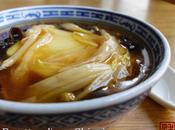 Doufu tofu soyeux soupe shiitaké fleurs dòufu