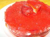 Gâteau vanille-fraises rhubarbee