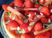 tarte rhubarbe, fraises amandes Claire Heitzler