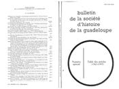vrai trésor tables articles Bulletin Société d’Histoire Guadeloupe