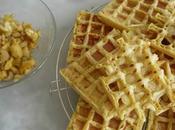 Gaufres (sans gluten, sans lait vache). chataîgnes caramélisées