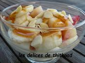 coupe fruits fromage blanc caramel