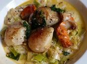 Noix Saint-Jacques l'étuvée poireaux